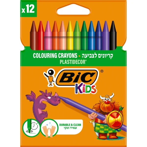 צבעי פסטל ביק 12 יחי – BIC KIDS | סט 12 צבעים