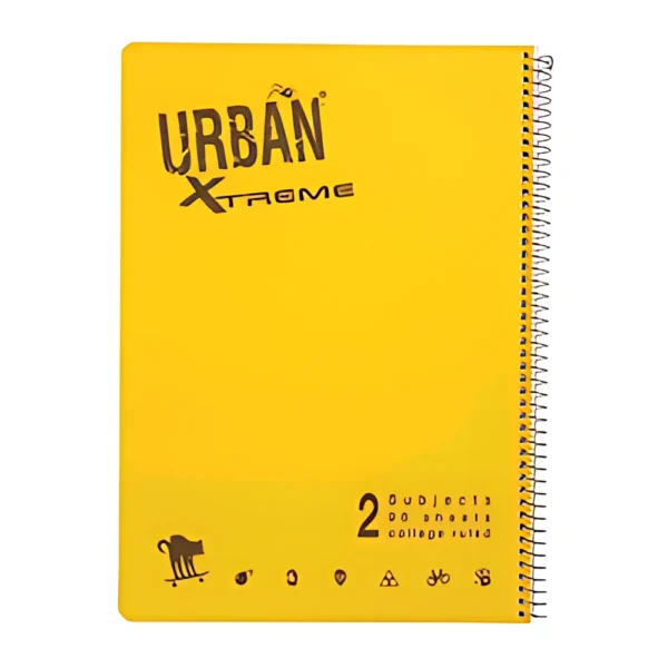 URBAN מחברת ספירלה 2 נושאים A4 שורה