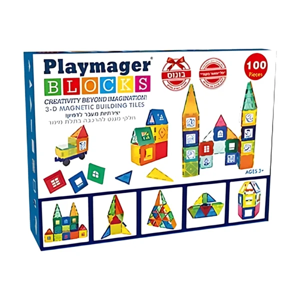 הרכבת מגנטים 100 חלקים – Playmager