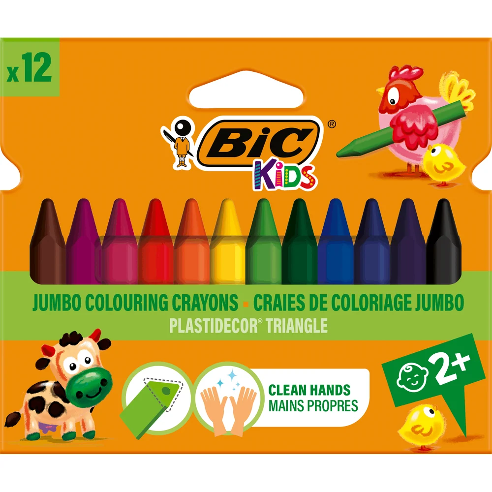 12 צבעי ביק Bic ג'מבו ארגונמי