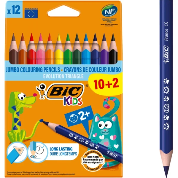BIC KIDS – עפרונות צבעוניים ג’מבו ארגונומיים