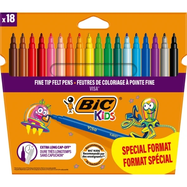BIC KIDS – טושים דקים 18 צבעים