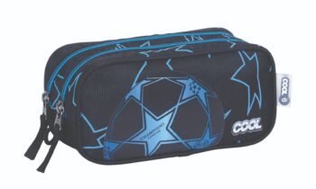 קלמר 2 תאים COOL דגם- כדורגל שחור כחול