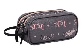 קלמר 2 תאים COOL דגם-שחור XOXO ALLOVER