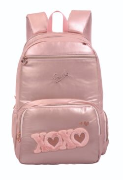 תיק זרוק  4 תאים+קלמר  רוז גולד  XOXO פרווה ורודה
