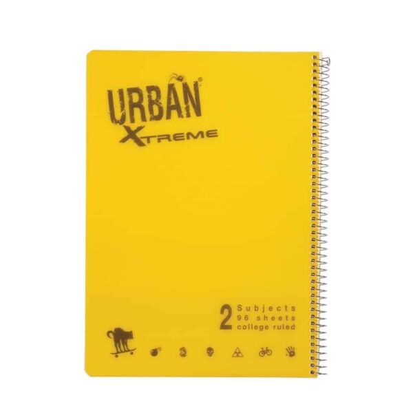 URBAN מחברת ספירלה 2 נושאים A4 שורה