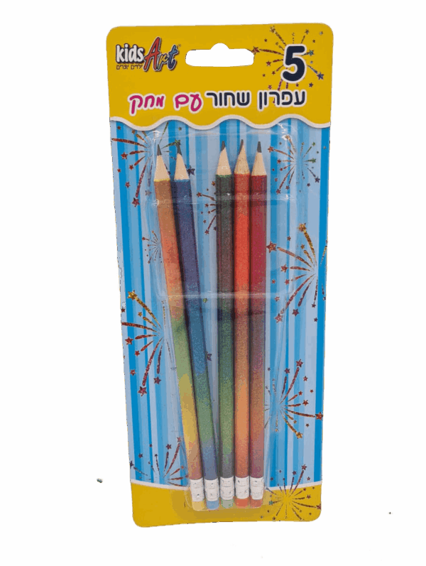 סט 5 עפרונות +מחק גליטר  -קידס ארט