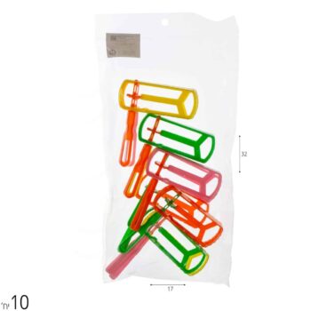 מארז 10 רעשנים פלסטיק 9*10.5 ס"מ