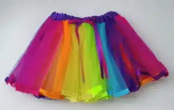 חצאית קשת בענן ארוכה לילדות – תחפושת צבעונית (65×55 ס"מ)