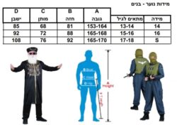 ⁦מידות תחפושות לילדים⁩ – תמונה ⁦4⁩