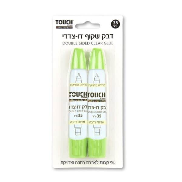 טאץ זוג דבק שקוף דו צדדי 35מ"ל