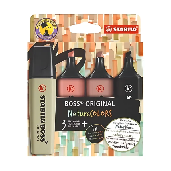 סט 4 מדגישים STABILO BOSS NatureCOLORS