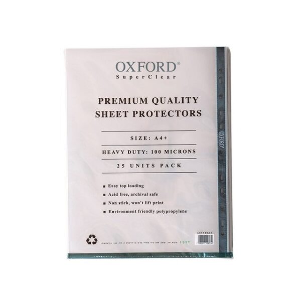 שמרדפים Oxford A4 100 מיקרון – 25 יחידות | איכות פרימיום