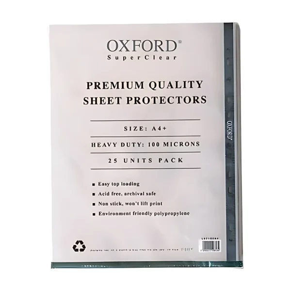 שמרדפים Oxford A4 100 מיקרון – 25 יחידות | איכות פרימיום