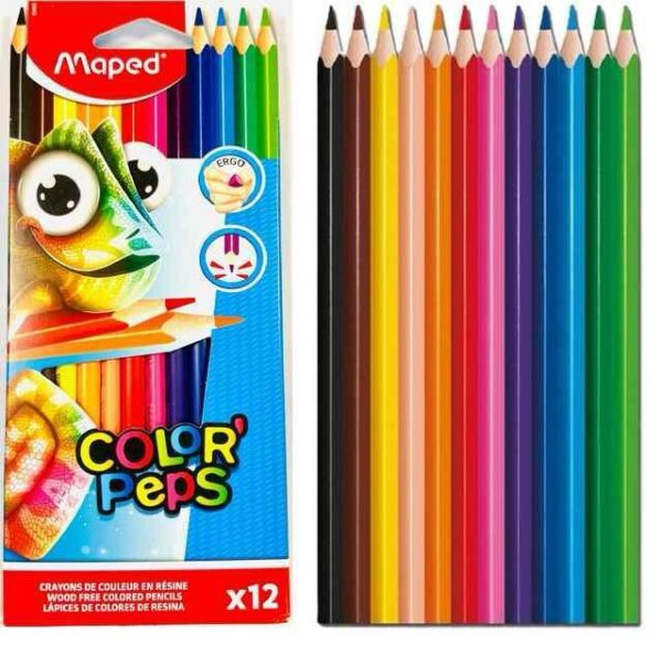 12 צבעי עפרון צבעוני STRONG מאפד-Maped