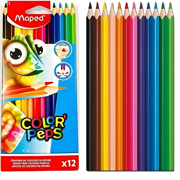 12 צבעי עפרון צבעוני STRONG מאפד-Maped