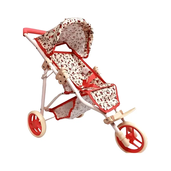 עגלת טיולון 3 גלגלים פרחוני