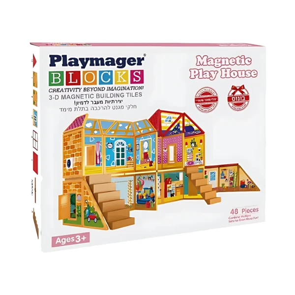 בית משחק מגנטי להרכבה 48 חלקים – Playmager