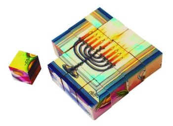 קובימגנט חנוכה – קוביות מורכבות לתמונת חנוכייה וקובייה נוספת לידן