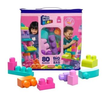 מגה בלוקס ורוד – ערכת הרכבה צבעונית עם 80 חלקים