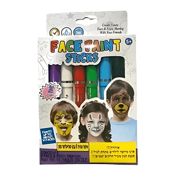 ערכת איפור לורדים לפנים – 6 צבעים נשטפים במגבון לילדים