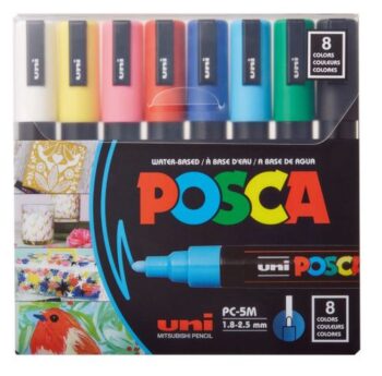 סט 8 טושים אקריליים פוסקה PC-5M POSCA