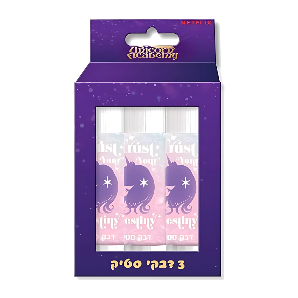 דבק סטיק 15 גרם יוניקורן אקדמי שלוש יחידות