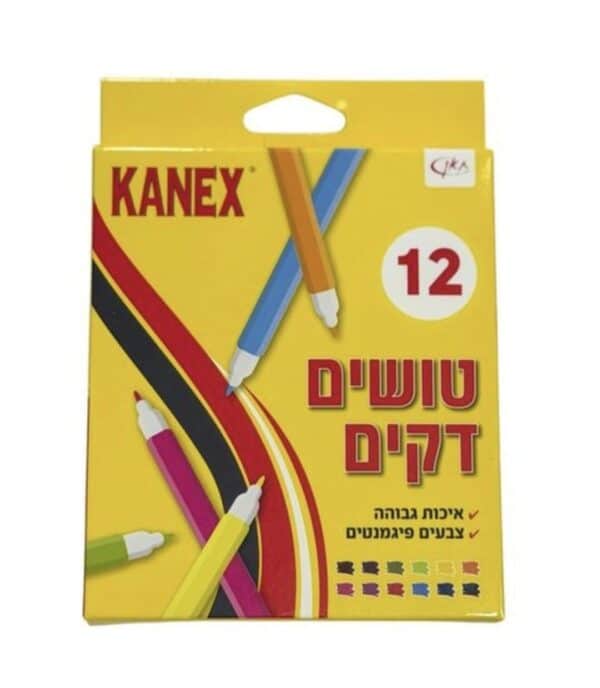 12 טושים דקים צבעוניים KANEX