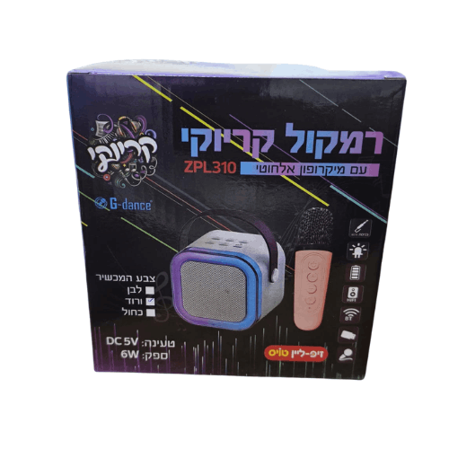רמקול קריוקי נייד לילדים ZPL310 עם מיקרופון אלחוטי