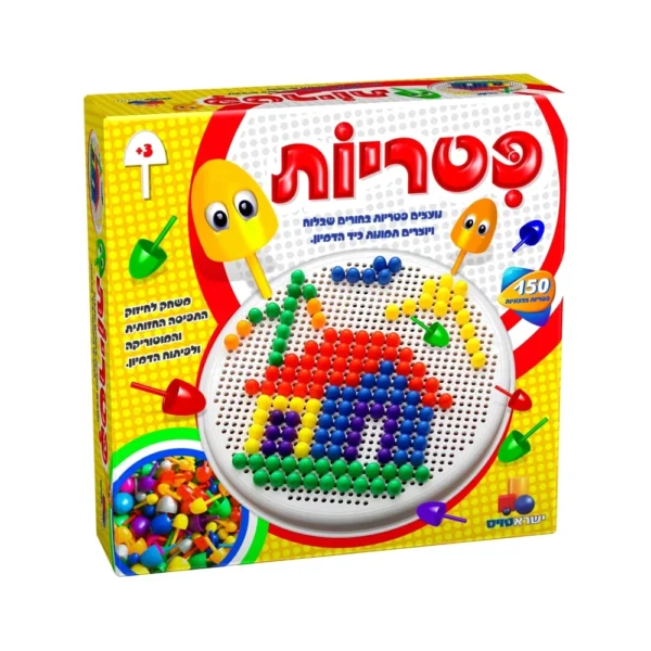 משחק פטריות עגול של ישראטויס – לוח נעיצה עגול עם פטריות צבעוניות