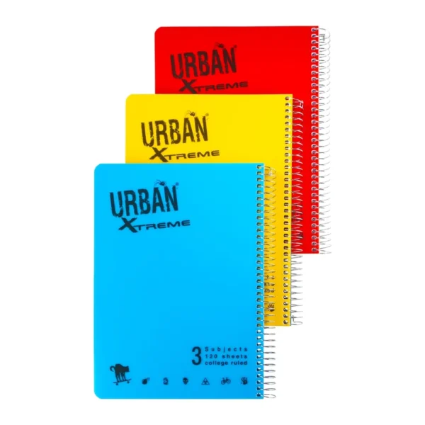 URBAN מחברת ספירלה 3 נושאים A4 שורה[גדול]